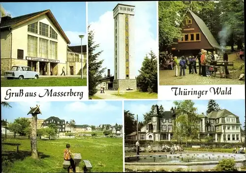 Ak Masserberg in Thüringen, FDGB-Erholungsheim Otto Grotewohl, Rennsteigwarte, Werraquellenbaude