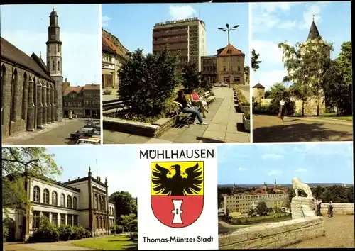 Ak Mühlhausen in Thüringen, Thomas-Müntzer-Gedenkstätte, Barfüßerkloster, Rabenturm, Heimatmuseum