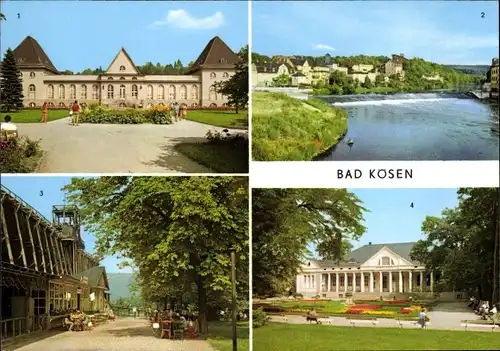 Ak Bad Kösen Naumburg an der Saale, Medizinische Badeanstalt, Saalewehr, Gradierwerk, Kurmittelhaus