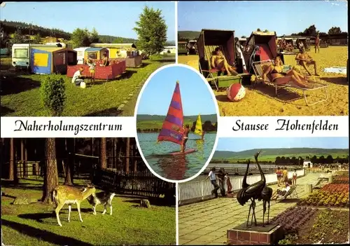 Ak Hohenfelden Weimarer Land, Naherholungszentrum am Stausee, Strand, Campingplatz, Surfer