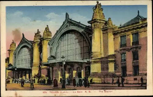 Ak Tours Indre et Loire, Bahnhof