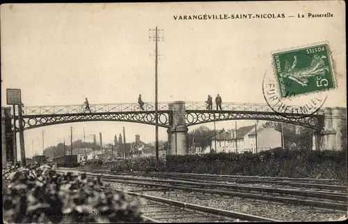 Ak Varangeville Meurthe et Moselle, La Passerelle