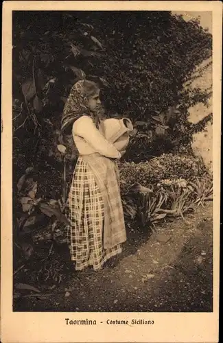 Ak Taormina Sicilia, Costume Siciliano
