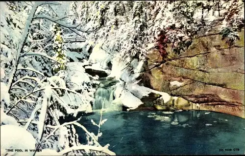 Ak New Hampshire USA, Der Pool im Winter