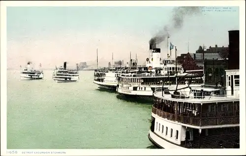 Ak Detroit Michigan USA, Ausflugsdampfer