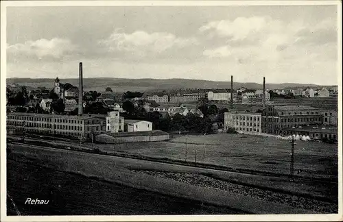 Ak Rehau im Fichtelgebirge Oberfranken, Gesamtansicht, Fabrik