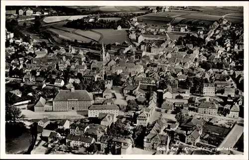 Ak Selb im Fichtelgebirge Oberfranken, Fliegeraufnahme