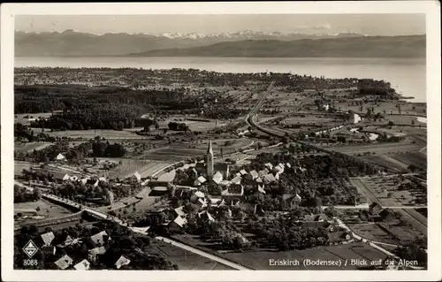 Ak Eriskirch Bodensee, Gesamtansicht, Alpen