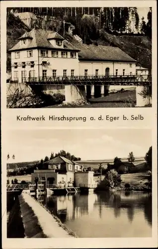 Ak Hohenberg an der Eger Oberfranken, Kraftwerk Hirschsprung an der Eger