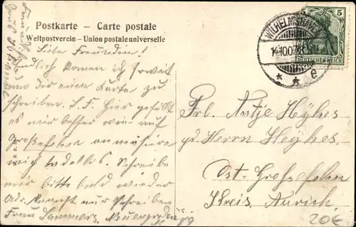 Passepartout Ak Wilhelmshaven an der Nordsee, Geldschein, Hafen, Kriegsschiffe, Reichsbanknote