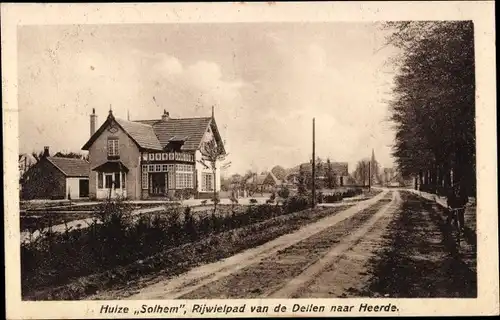 Ak Heerde Gelderland, Huize Solhem, Rijwielpad van de Dellen