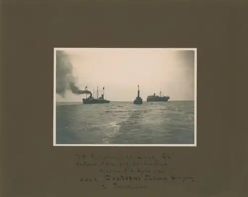 Foto Dampfer Liberty Glo, gestrandet 1919, freigeschleppt v. Docksen's Salvage Company, Terschelling