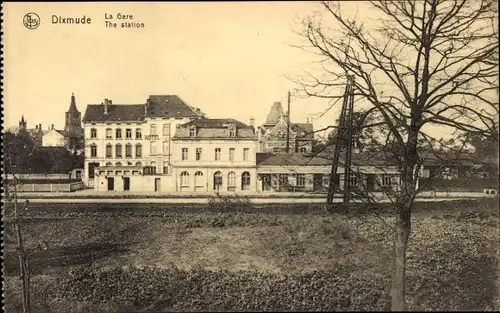 Ak Diksmuide Dixmude Westflandern, Bahnhof, Gleisansicht