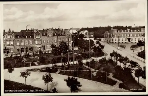 Ak Schöneck im Vogtland, Albertplatz