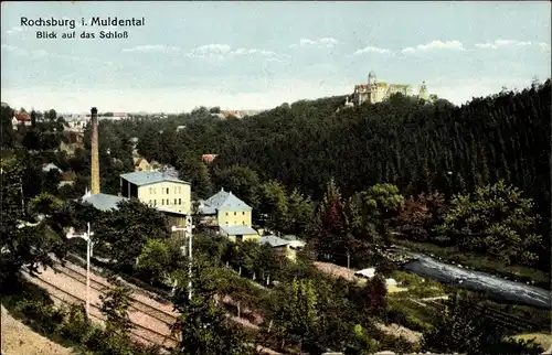 Ak Rochsburg Lunzenau in Sachsen, Schloss, Muldental, Fabrik