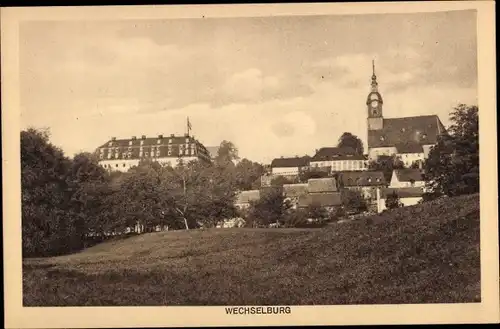 Ak Wechselburg in Sachsen, Teilansicht, Schloss, Kirche