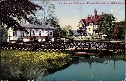 Ak Lichtenstein Callnberg Sachsen, Parkschlösschen, Kolonnaden