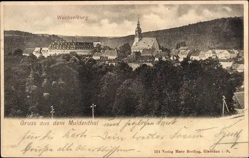 Ak Wechselburg in Sachsen, Gräflich von Schönburgsches Schloss, Kirche