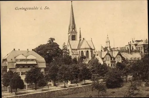 Ak Geringswalde Sachsen, Teilansicht, Kirche