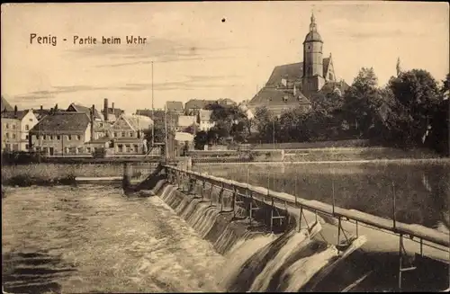 Ak Penig in Sachsen, Wehr, Kirche