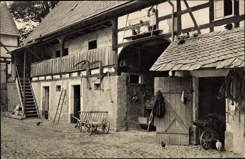 Ak Reichenbach Kriebstein Sachsen, Gehöft, Innenhof