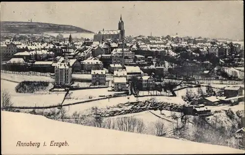 Ak Annaberg Buchholz im Erzgebirge, Panorama, Winter