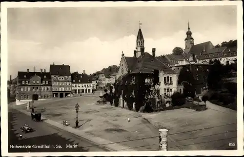 Ak Hohenstein Ernstthal in Sachsen, Markt