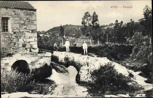 Ak Vigo Galizien Spanien, Landschaft