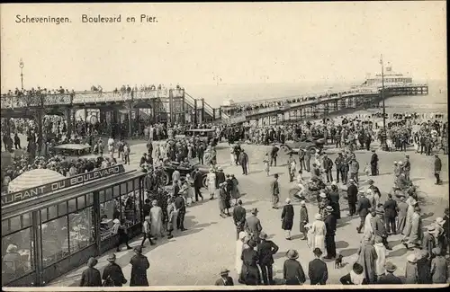 Ak Scheveningen Den Haag Südholland, Boulevard en Pier