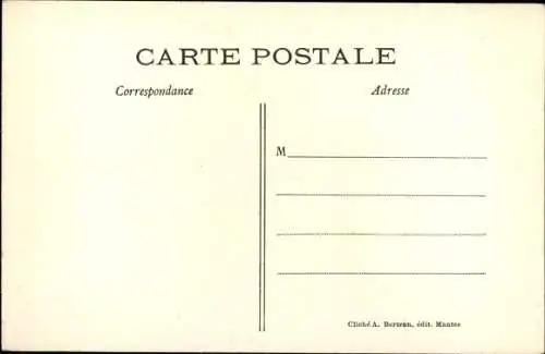 Ak Mantes Yvelines, Die Insel, Ufer der Seine