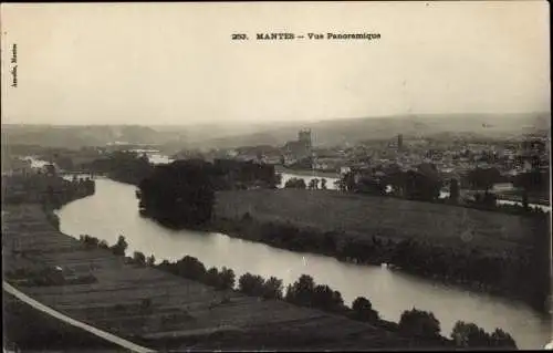 Ak Mantes Yvelines, Panoramablick