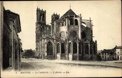 Ak Mantes Yvelines, La Cathedrale