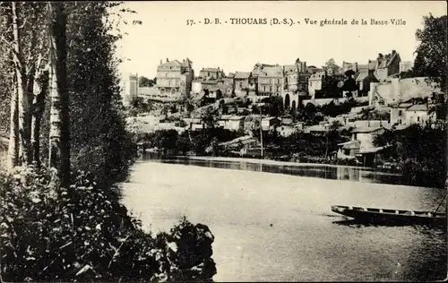 Ak Thouars Deux Sèvres, Gesamtansicht der Unterstadt
