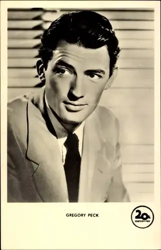 Ak Schauspieler Gregory Peck, Portrait, Anzug