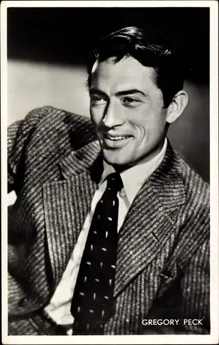 Ak Schauspieler Gregory Peck, Portrait, Anzug, Krawatte