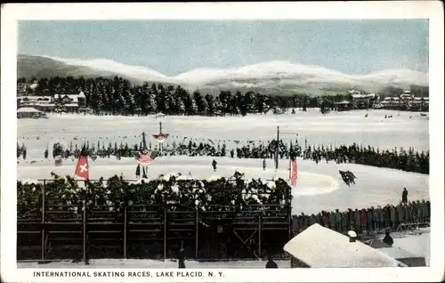 Ak Lake Placid New York USA, International Skating Races