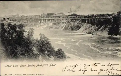Ak Niagara Falls New York USA, Upper Steel Arch Bridge