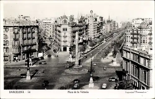 Ak Barcelona Katalonien Spanien, Plaza de la Victoria