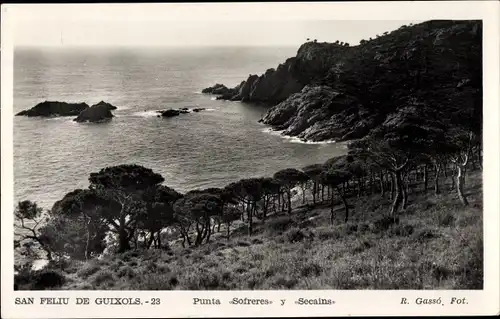 Ak Sant Feliu de Guíxols Katalonien, Punta Sofreres y Secains