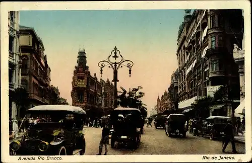 Ak Rio de Janeiro Brasilien, Avenida Rio Branco