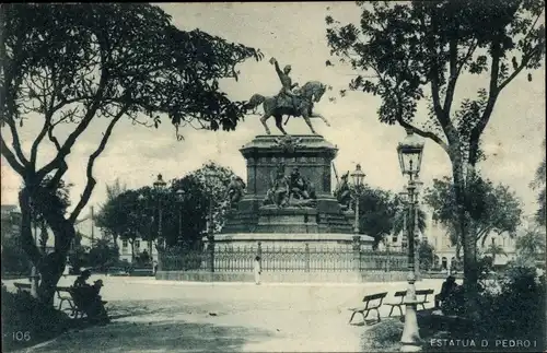 Ak Rio de Janeiro Brasilien, Estatua d. Pedro I.