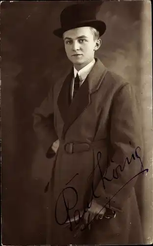 Ak Schauspieler Paul König, Portrait, Autogramm