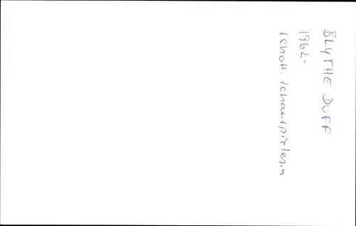 Foto Ak Schauspielerin Blythe Duff, Portrait, Autogramm