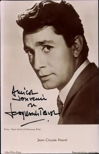 Ak Schauspieler Jean Claude Pascal, Portrait, Autogramm