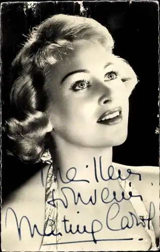 Ak Schauspielerin Martine Carol, Portrait, Autogramm