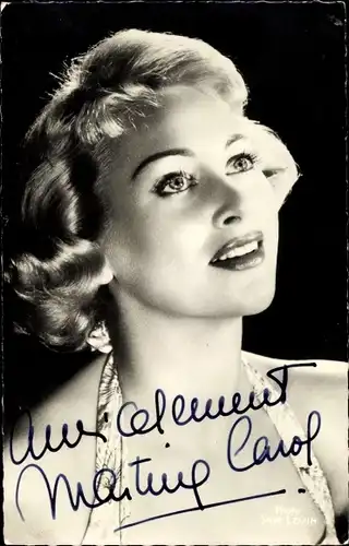Ak Schauspielerin Martine Carol, Portrait, Autogramm