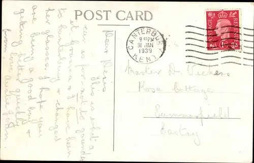 Künstler Ak Wills, John, Bote mit Blumenstrauß, Automobil