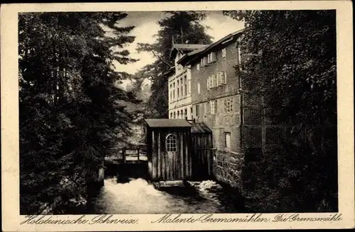 Ak Malente Gremsmühlen in Ostholstein, Wassermühle, Gremsmühle