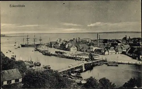 Ak Ostseebad Eckernförde, Teilansicht, Brücke