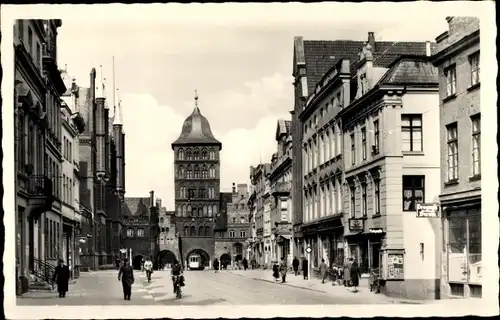 Ak Hansestadt Lübeck, Große Burgstraße, Geschäfte